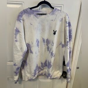 Missguided Playboy Sweatshirt White Tie Dye Long Sleeve